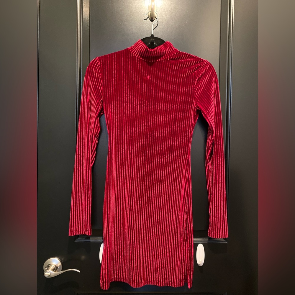 Red velvet dress